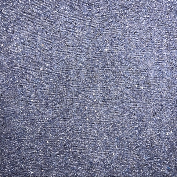Small Maurices Blue Sequin Sweater Knit Pastel Stretch Dolman Sleeve - Picture 13 of 15